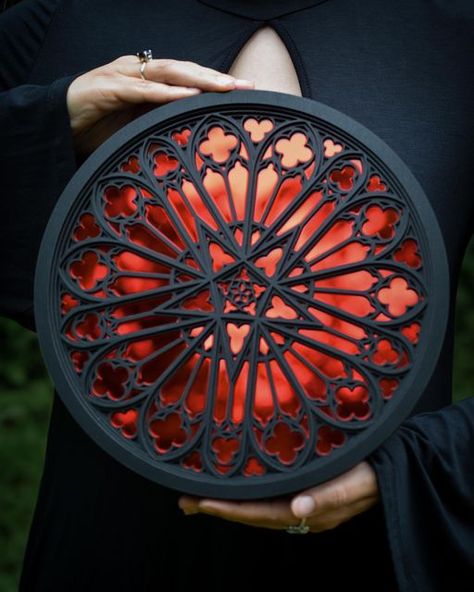 Star Strung 🪞⚰️ on Instagram: "✨ Tomorrow, Sunday January 14th at 12pm pacific time we will be opening very limited preorders for the following Mirrored Gothic Window Hangings. You’ll be able to choose from silver, red, or an acrylic mirror in your choice of color: . ⚜️ Amiens Rose Window. . ⚜️ Bayeux Window. . ⚜️ Carlisle Window + Petite Carlisle Window. . ⚜️ Main Salem Witch Museum Window. . ⚜️Salem Lancet Window. . . . . . #gothic#gothicdecor#gothichome#gothichomedecor#gothicarchitecture#cathedral#cathedralwindow#cathedrs#cathedralarchitecture#darkhome#darkhomedecor#darkacademia#goth#gothstyle" Salem Witch Museum, Witch Museum, Gothic Mirror, Gothic Window, Room Box Miniatures, Goth Tattoo, Gothic Windows, Rose Window, Gothic Rose