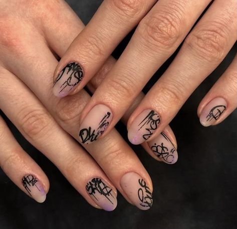 Graffiti Nails, Witchy Nails, Mens Nails, Colorful Nails, Grunge Nails, Minimal Nails, Pretty Gel Nails, Nails Only, Jelly Nails