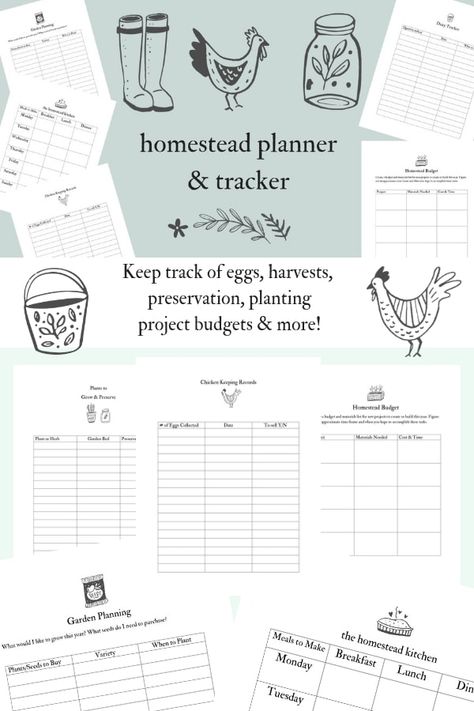 Homestead Planner and Record Keeping | Family Food Garden Homestead Planning, Homesteading Diy, Organic Pesticide, Farm Plans, Homestead Farm, Planner Tracker, Homesteading Skills, Record Keeping, Urban Homesteading