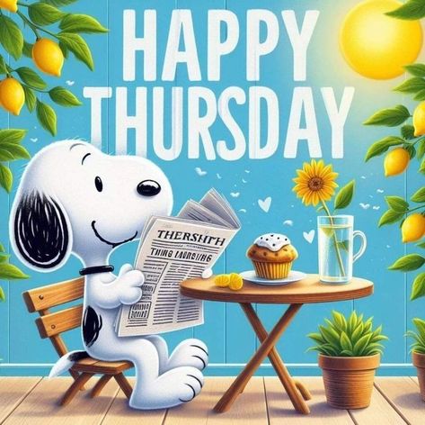 Snoopy Happy Thursday, Happy Thursday Snoopy, Snoopy Thursday, Snoopy Movie, Weekly Motivation, Snoopy Christmas Tree, Cute Picture Quotes, Cute Best Friend Quotes, Thursday Greetings