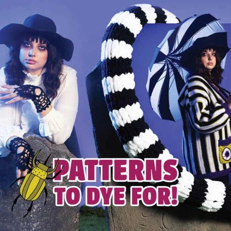 Free Crochet and Knit Patterns Inspired by Beetlejuice | The Crochet Crowd Crochet Sandworm Pattern, Beetlejuice Sandworm Crochet Pattern Free, Crochet Beetlejuice Pattern Free, Beetlejuice Crochet Pattern Free, Beetlejuice Crochet Pattern, Beetlejuice Crochet, The Crochet Crowd, Crochet Mittens Pattern, Knitting Abbreviations