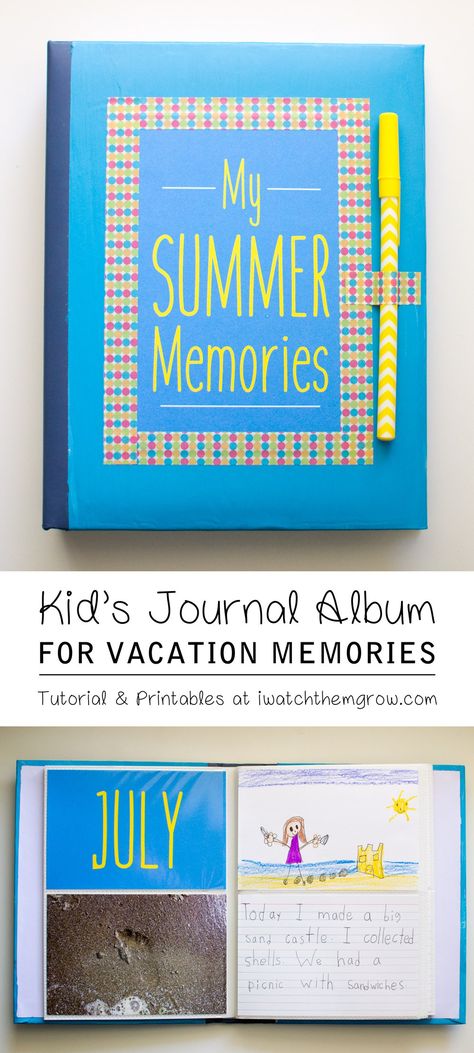 Travel Journal Prompts, Journal Prompts For Kids, Summer Journal, Summer Fun For Kids, Summer Stuff, Idea Photo, Summer Scrapbook, Kids Scrapbook, Vacation Memories