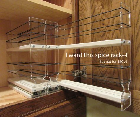 Pullout Spice Rack, Kitchen Design Program, Pull Out Spice Rack, Cabinet Spice Rack, Kitchen Ikea, Kitchen Spice Racks, Small Kitchen Storage, Spice Racks, Spice Cabinet