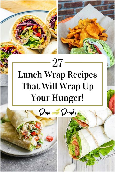 Collage of 4 lunch wrap recipes. Wraps Recipes Lunchmeat, Wraps With Lunch Meat, Easy Lunch Meat Wraps, Different Wraps For Lunch, Healthy Lunch Meat Wraps, Lunch Wrap Recipes, Wrap Ideas For Lunch, Steak Wraps Recipes, Lunch Wrap Ideas