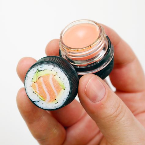 How to make Sushi lip balm from a soda bottle. in this video tutorial i show how i recycle soda bottles and made a lip balm container that looks like realstic Sushi lip balm. Diy Eos Lip Balm, Lip Balm Diy, Clay Trays, Eos Diy, Make Sushi, Diy Sushi, Makeup Recipes, Lip Balm Containers, Handmade Makeup