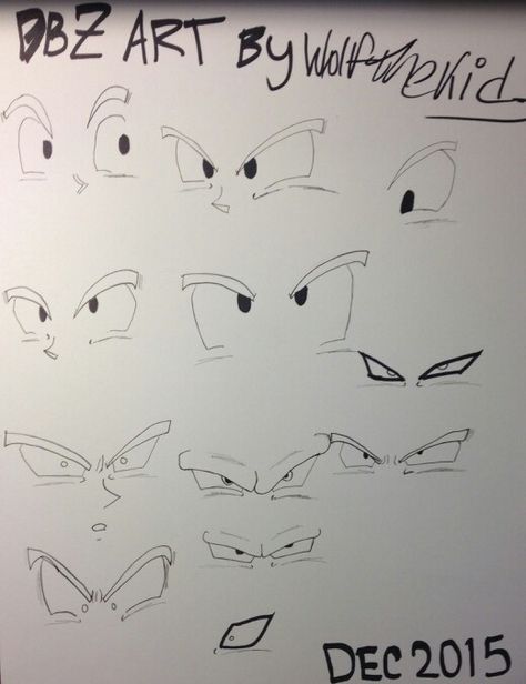 Dragon ball z eye reference by #Wolfthekid Dragon Ball Face Expressions, Dragon Ball Reference Drawings, Dragon Ball Drawing Reference, Dragon Ball Anatomy Reference, Dbz Anatomy Reference, Dragon Ball Eyes Drawing, Drawing Reference Dragon, Dbz Eyes, Dragon Ball Z Eyes