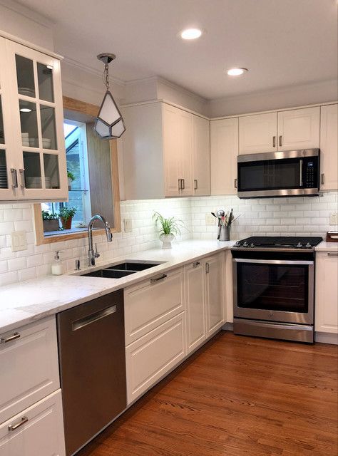 IKEA Bodbyn White kitchen Montclair - Traditional - Kitchen - New York - by Basic Builders, Inc. | Houzz Kitchen New York, Traditional Kitchen, White Kitchen, New York, White