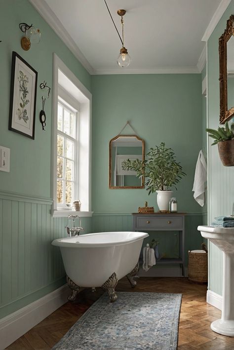 bathroom decorating, bathroom interior design, bathroom decor interior design, bathroom space planning Sea Foam Bathroom, Traditional Eclectic Living Room, Seafoam Bathroom, Sea Green Bathrooms, Seafoam Green Bathroom, Green Bathroom Paint, Light Green Bathrooms, Bathroom 2024, Small Bathroom Colors