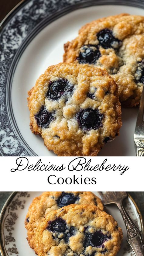 Sweet and fruity, these blueberry cookies combine the classic cookie texture with the tangy burst of blueberries. They’re a fun and fresh addition to your fall recipes list, offering a pop of flavor in every bite. Easy to prepare and endlessly satisfying, they’re a dessert everyone will love. Quick Easy Blueberry Dessert, Christmas Blueberry Recipes, Blueberry Cobbler Cookies, Blueberry Christmas Dessert, Blueberry Crumble Cookies, Dried Blueberries Recipes, Blueberry Pie Cookies Recipe, Blueberry Recipes Easy 4 Ingredients, What To Do With Blueberries