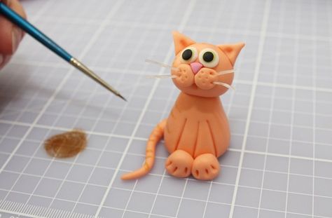 Cat cake decorations - goodtoknow Birthday Cake For Cat, Cat Cake Topper, Fondant Animals, Animal Cakes, Fondant Tutorial, Kitty Party, Modeling Chocolate, Cat Cake, Fondant Figures