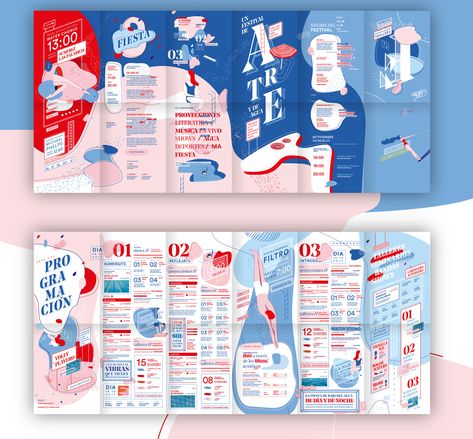 Filtro | Festival de artes acuáticas on Behance Leaflet Layout, Rollup Design, Travel Brochure Design, Brochure Design Layouts, Infographic Layout, Pamphlet Design, Leaflet Design, Illustration Branding, Booklet Design