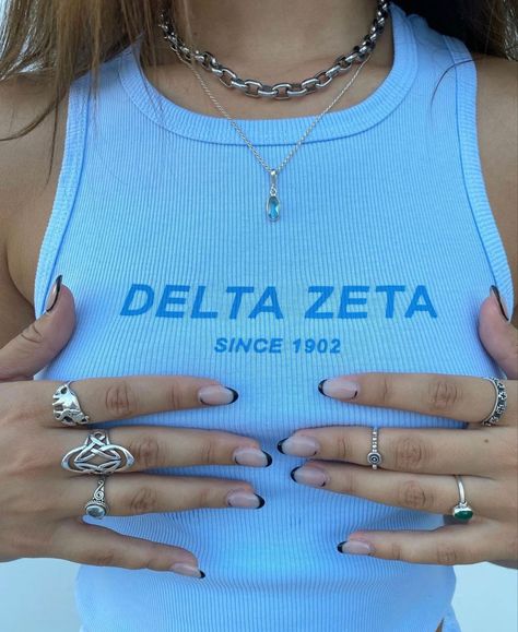 Sorority Recruitment Tank Tops, Sorority Sweatshirt Ideas, Tri Delta Shirts Design, Sorority Tee Shirt Designs, Sorority Merch Ideas Shirt, Sorority Shirts Designs Ideas Greek Life, Greek Life Shirts Design, Sorority Tank Tops Design, Sorority Recruitment Shirts Design