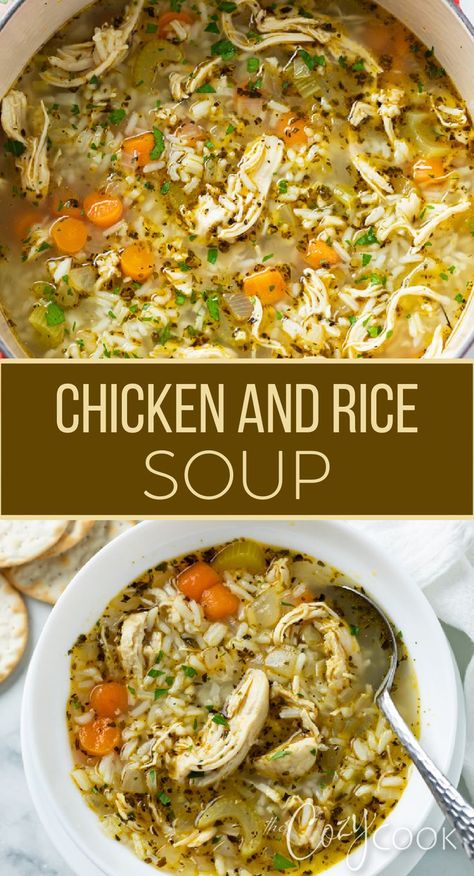 chicken and rice soup with vegetables Flavorful Chicken And Rice Soup, Italian Chicken And Rice Soup, Chicken An Rice Soup Recipes, Simple Chicken And Rice Soup, Rice Chicken Noodle Soup, Chicken Snd Rice Soup Recipes, Chicken Noodle And Rice Soup, Chicken Broth And Rice Soup, Rice And Chicken Soup Recipes