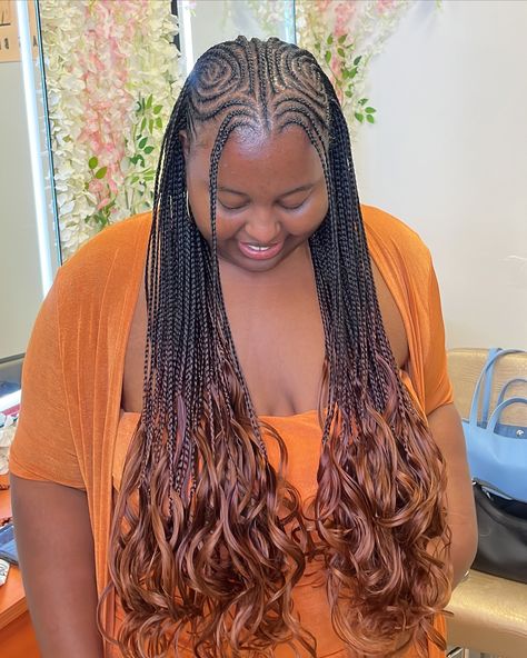 Feed ins with French curls😮‍💨😍 • Style: Small Fulani French curls * * * * * #labraider #californiabraider #losangelesbraider #hollywoodbraider #braiderspage #knotlessbraids #beverlyhillsbraider #frenchcurlsbraids #frenchcurls #frenchcurlbraids #goddessbraids #blackgirlmagic #hairinspo French Curls, Feed Ins, French Curl, Box Braids Hairstyles For Black Women, Quick Braided Hairstyles, Feed In Braid, Fulani Braids, Curl Styles, Braids With Curls