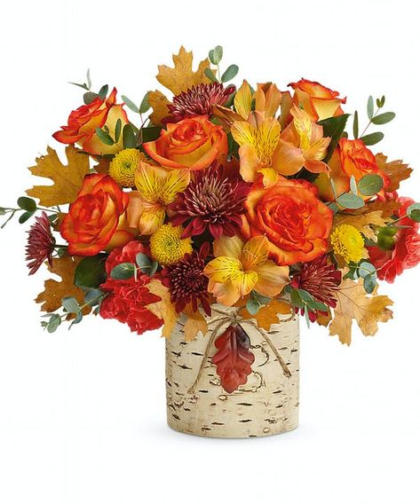 Tree Vase, Thanksgiving Flowers, Fall Forest, Fall Flower Arrangements, Fall Floral Arrangements, Fall Arrangements, Colorful Roses, Fresh Flowers Arrangements, Beautiful Flower Arrangements