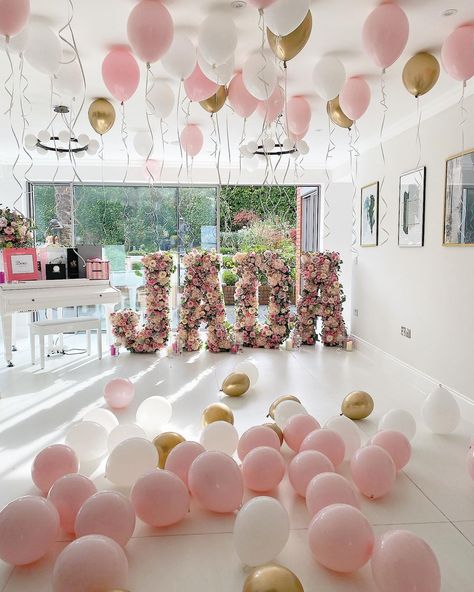 Flower Theme Birthday Party Decoration, Luxury Birthday Party, Event Backdrops, Butterfly Garden Party, Pink Party Favors, 21st Bday Ideas, Event Planning Decorations, Wedding Donuts, Graduation Party Planning