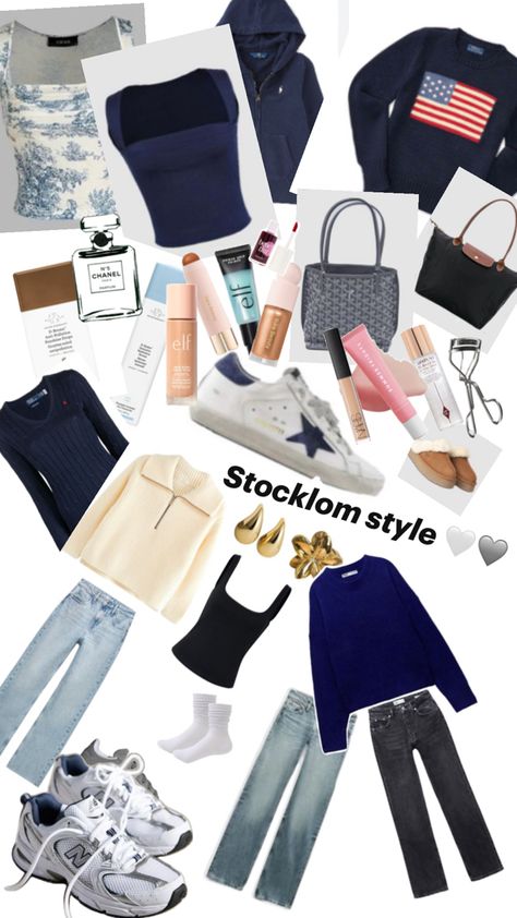 This is stocker style it’s basically a mix by clean girl and old money girl the style works for all people perfectly Stocklom Girl, Old Money Girl, Stockholm Outfits, Money Girl, Stockholm Style, Girl Fits, Old Money Aesthetic, Clean Girl