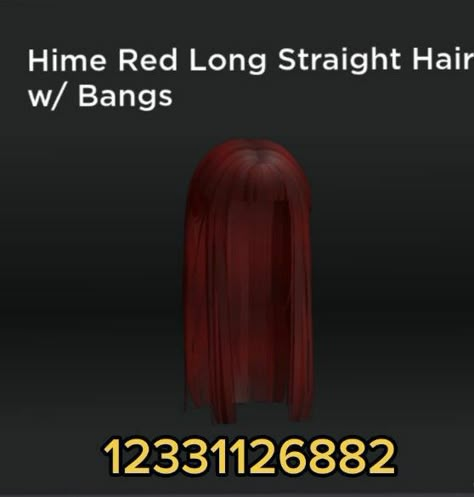 Roblox Red Hair, Roblox Emotes, Red Hair Roblox, Straight Red Hair, Roblox Id Codes, Emo Outfit Ideas, Roblox Ids, Roblox Id, Code Roblox