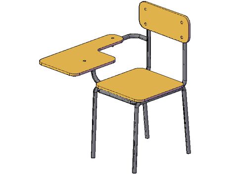 3D design view of desk chair dwg file - Cadbull Retro School Desk, Retro School, Modern Drawing, School Desk, School Desks, Drawing Block, Autocad Drawing, Cad Drawing, Three Seater Sofa