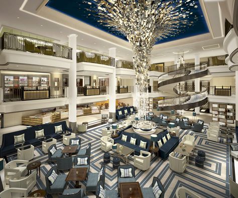 Take A Look Inside P&O Cruises Britannia – NEW IMAGES | CruiseMiss ... Cruise Ships Interior, Biggest Cruise Ship, Luxury Yacht Interior, Luxury Cruise Ship, P&o Cruises, Cruise Liner, Yacht Interior, Luxury Cruise, Hotel Design