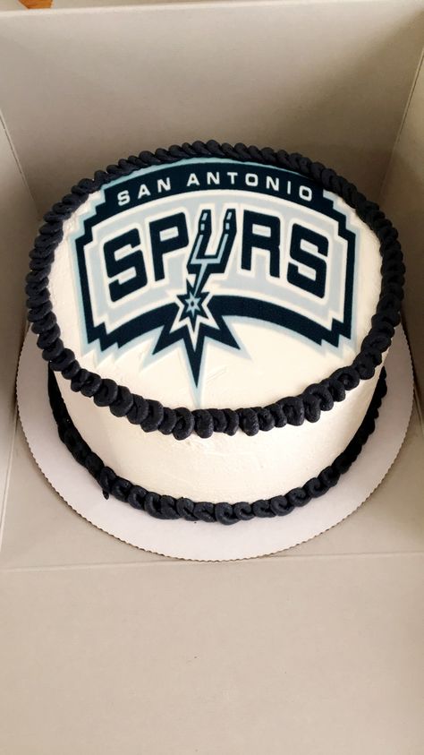 San Antonio spurs cake Spurs Cake, San Antonio Spurs, Cool Birthday Cakes, Grooms Cake, San Antonio, 4th Birthday, Birthday Decorations, Birthday Cake, Cake