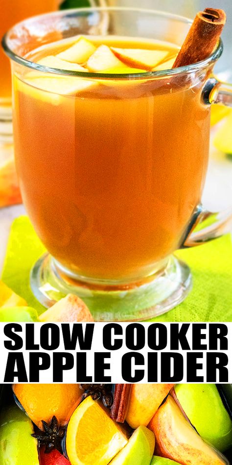 Apple Cider Slow Cooker, Apple Cider From Scratch, Slow Cooker Apple Cider, Slow Cooker Apple, Healty Dinner, Apple Cider Recipe, Crockpot Healthy, Homemade Apple Cider, Slow Cooker Apples