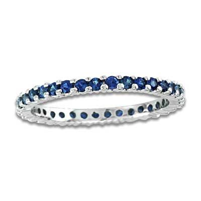 Blue Sapphire Eternity Band in 14K White Gold - Zales $399 Blue Sapphire Eternity Band, Sapphire Eternity Band, Eternity Ring Gold, Sapphire Wedding Band, Traditional Diamond, Sapphire Wedding, Eternity Wedding Band, Sapphire Stone, Gold Wedding Band