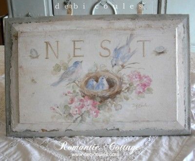 . Bluebird Cottage, Debi Coules, Painted Armoire, Arte Folk, Cottage Shabby Chic, Deco Rose, Shabby Chic Bathroom, Shabby Chic Pink, Chic Art