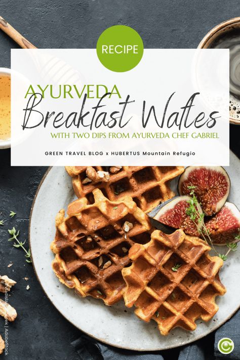 Ayurvedic breakfast waffles - healthy and delicious for your perfect start of the day. incl. two easy recipes for chutney and spread Ayurvedic Recipes Vata, Ayurveda Breakfast, Ayurvedic Breakfast Recipes, Ayurvedic Breakfast, Ayurvedic Lifestyle, Healthy Waffles, Ayurvedic Diet, Sustainable Eating, Ayurvedic Recipes