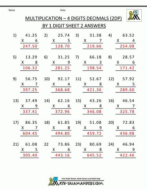 Multiplication Patterns With Decimals Worksheets 2 Digit Multiplication Worksheets, Subtracting Decimals Worksheet, Multiplication Practice Worksheets, Decimal Multiplication, Grade 5 Math Worksheets, Multiplication Worksheet, Integers Worksheet, 5th Grade Worksheets, Multiplying Decimals