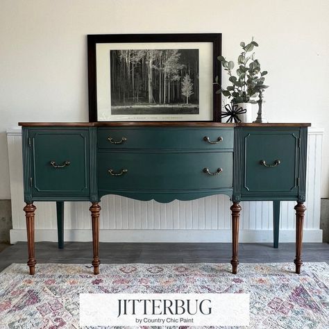 These are just a few of our favorite furniture makeovers featuring "Jitterbug"! Swipe to see them all 👉 Comment "JITTERBUG" for product links! Jitterbug is a widely beloved, deep muted teal color. Jitterbug pairs well with warm neutrals like Vanilla Frosting, as well as bold colors like Poppy for a striking contrast. It can be used as a main color or an accent in a variety of interior design styles, such as mid-century modern or bohemian. Jitterbug looks amazing with natural wood accents, s... Teal Dresser, Dresser In Living Room, Natural Wood Accents, Room Dresser, Muted Teal, Academia Decor, Dark Academia Decor, Jitterbug, Chest Dresser