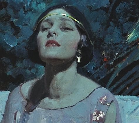 Dean Cornwell Mead Sheaffer, Dean Cornwell, American Illustration, Soyut Sanat Tabloları, 판타지 아트, The Night Sky, Her Eyes, Mead, Art Plastique