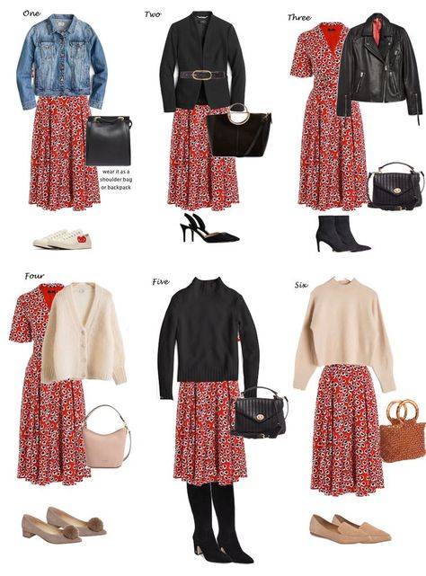 Multiple ways to wear a dress Ways To Wear A Dress, Fashion Capsule Wardrobe, Clothes And Shoes, Capsule Outfits, Mode Casual, Modest Clothing, Fashion Capsule, 가을 패션, Mode Inspiration