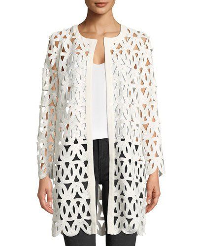 TXVNC Milly Long-Sleeve Open-Front Sheer Lace Embroidered Coat Lace Jackets For Women, Lace Overcoat, Ladies Coat Design, Lace Coat, Embroidered Coat, Single Breasted Coat, Lace Jacket, Fashion Design Clothes, Lace Blouse