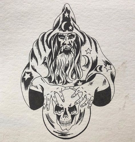 Tattoo Flash Appreciation on Instagram: “Apache Jil • 1981 • National Tattoo” Wizard Tattoo, Vintage Tattoo Art, Optical Illusion Tattoos, Illusion Tattoos, Tattoo Catalog, Traditional Tattoo Old School, Vintage Tattoo Design, Optical Illusion Tattoo, Occult Tattoo