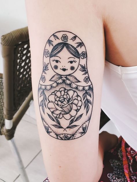 Polish Nesting Doll Tattoo, Stacking Doll Tattoo, Russian Dolls Tattoo, Nesting Dolls Tattoo, Russian Stacking Doll Tattoo, Nesting Doll Tattoo Traditional, Russian Nesting Doll Tattoo Traditional, Matroyska Doll Tattoo, Russian Doll Tattoo Traditional