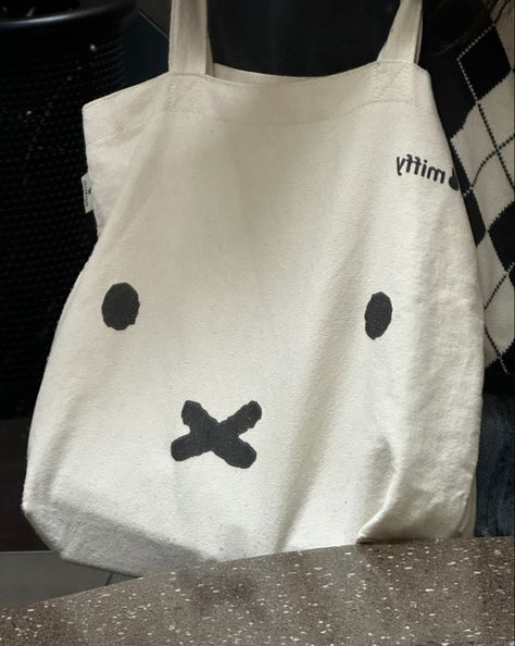 Miffy Tote Bag, Miffy Outfit, Miffy Bunny, Miffy Clothes, Miffy Aesthetic, Bunny Bags, White Tote Bag, White Tote, Fancy Bags