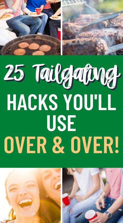 25 Tailgating Hacks You’ll Use Over and Over Again! Summer Tailgate Food, Tailgate Apps, Parking Lot Tailgate, Tailgate Burgers, Tailgate Dips, Tailgating Hacks, Tailgate Menu, Parking Lot Party, Tailgate Party Food