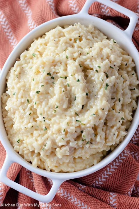 5 Ingredient Souper Rice is a flavorful side dish, perfect to serve with any dinner. Start-to-finish ready in under 15 minutes and made using just one pot, this rice will be your new favorite! #rice #sidedish #easyrecipe Souper Rice, Easy Honey Glazed Carrots, Easy Rice Side Dishes, Rice Recipes Side, Cheesy Rice, Honey Glazed Carrots, Crock Pot Potatoes, Creamy Rice, Rice Side Dishes