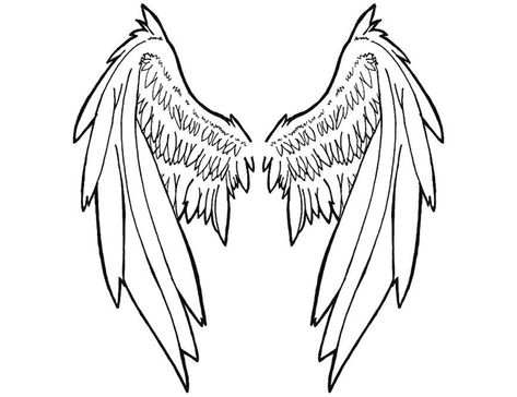 Angel Wings Tattoo Stencil, Angel Wings Drawing, Angel Coloring Pages, Free Tattoo Designs, Wing Tattoo Designs, Wings Drawing, Angel Wings Tattoo, Wing Tattoo, Cowgirl Art