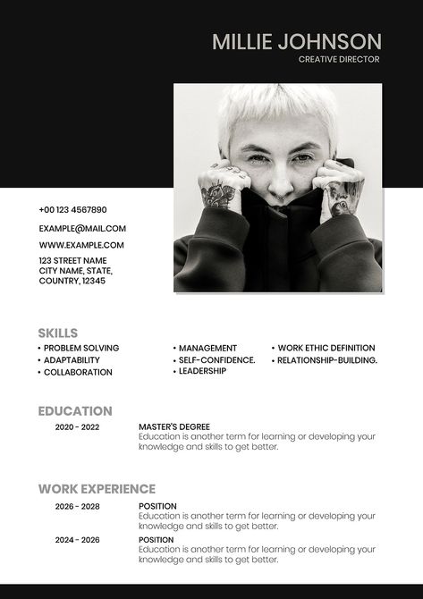 Cv Fashion Designer, Creative Director Portfolio, Cv Profile, Cv Design Professional, Fashion Resume, Portfolio Resume, Creative Cv, Resume Words, Templates Free Design