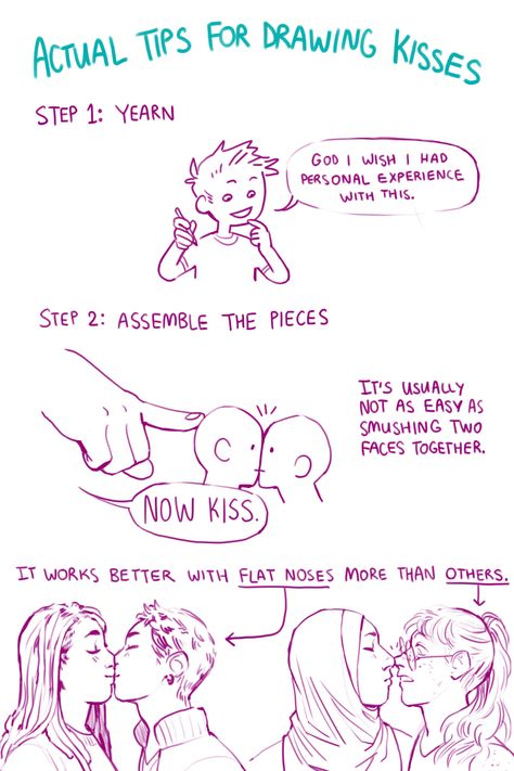 Ship Art Reference Kiss, How To Draw Kissing People, How To Draw Kissing Lips, Couple Drawing Reference Bed, How To Draw Hickeys, About To Kiss Reference, Kissing References Art, Almost Kissing Reference, Kissing Pose Reference