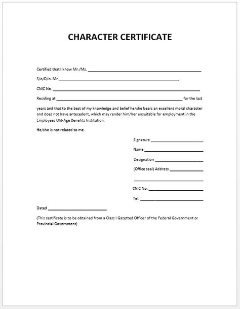 Character certificate is used to attest the personality and behavior of a person in an organization, institute, society or community.... <a class="read-article" href="https://www.mywordtemplates.org/certificate-templates/template1452.html">Read Article →</a> Character Certificate Format, Character Certificate, Certificate Format, Data Form, Hindi Language Learning, Award Template, Effective Resume, Awards Certificates Template, Word Templates