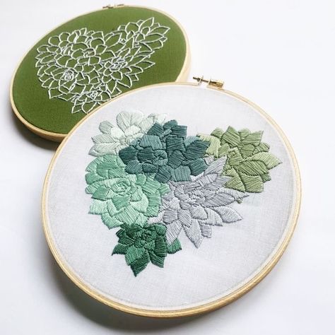 Houseplant Embroidery, Embroidery Cactus, Botanical Embroidery, Heart Embroidery, Cute Embroidery, Sewing Embroidery Designs, Modern Embroidery, Embroidery Hoop Art, Embroidery Craft