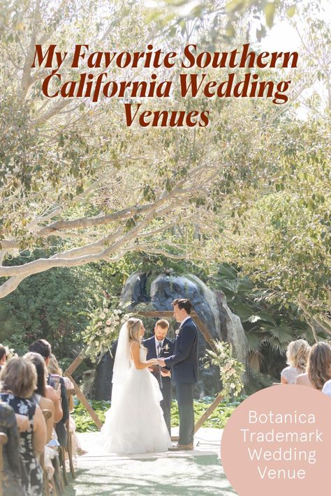 If you're a southern California bride and you're looking for southern California wedding venues, then you should click on this pin to read my most recent blog post! I cover my 6 favorite wedding venues in Southern California including the wedding venue pictured--The Botanica Trademark Wedding Venue! Perfect for outdoor weddings! California Winter Wedding, Classy Wedding Decor, Art Deco Bride, Vintage Rose Wedding, Elegant Backyard Wedding, Socal Wedding Venues, Wedding Reception Activities, Forest Wedding Venue, Fun Wedding Decor