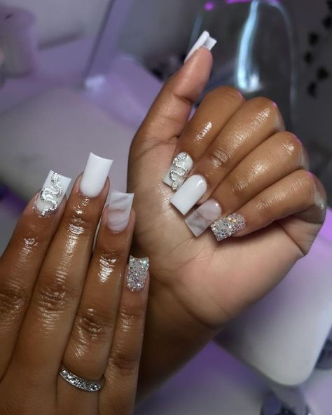 2024 Nails, Milky Nails, Acrylic Toe Nails, Acrylic Nail Set, Hard Nails, White Acrylic Nails, Colored Acrylic Nails, Girly Acrylic Nails, French Tip Acrylic Nails