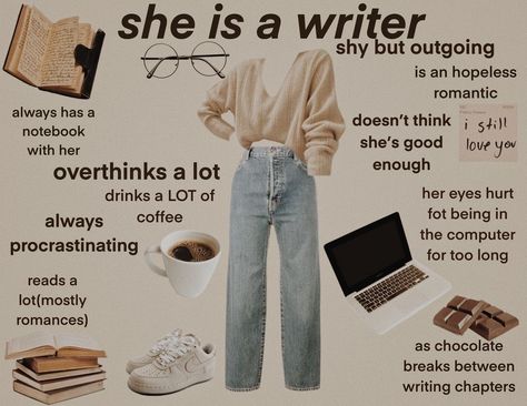 Writer Clothes Aesthetic, Writers Outfits Aesthetic, Outfit Ideas Academia Aesthetic, Writer Fashion Outfits, Writers Aesthetic Outfit, Author Outfits Style, Outfits For Writers, I Am A Writer Aesthetic, Study Aesthetic Clothes