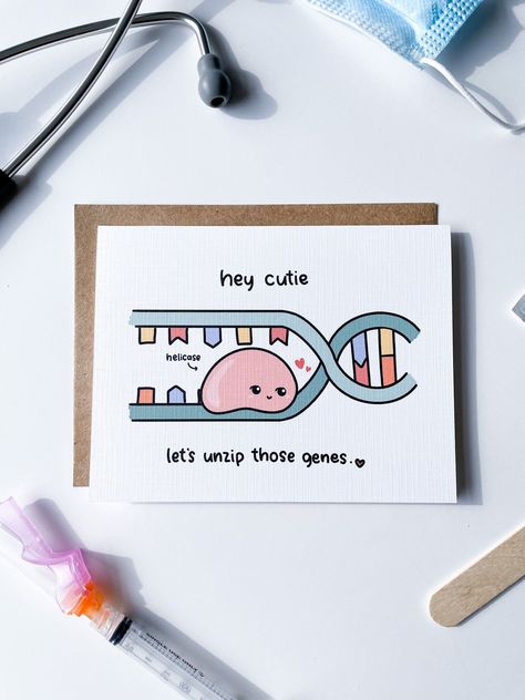 Easy DIY Crafts Ideas For Toddlers|Crafting Projects Card For Doctor, Love Cards For Husband, Bio Love, Punny Cards, Birthday Card Drawing, Cute Puns, Scrapbook Book, Bday Cards, Diy Presents