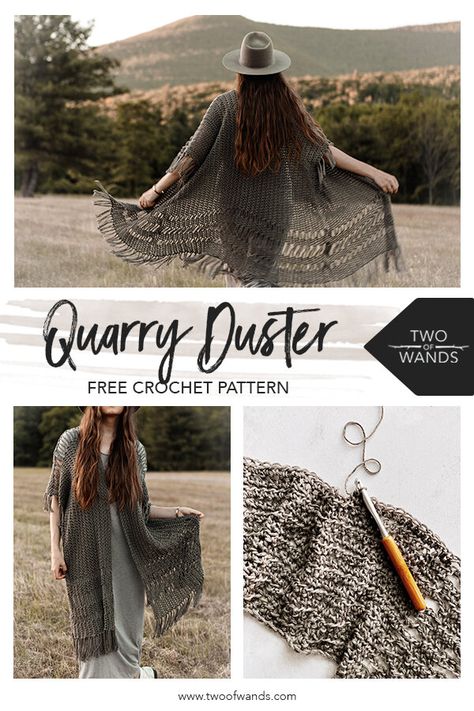 Crochet Elf Coat, Crochet Duster Pattern Free Plus Size, Two Of Wands Crochet Patterns, Long Crochet Duster Pattern Free, Crocheted Ruana Patterns Free, Duster Crochet Pattern Free, Crochet Duster Cardigan Pattern Free, Dk Weight Crochet Patterns, Crochet Duster Pattern Free