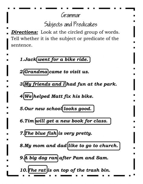 Subject and Predicate interactive activity for 3 Subject And Predicate Activity, Subject Predicate Activities, Subject And Predicate Activities, Subject And Predicate Worksheet, Sentence Grammar, Compound Subjects And Predicates, Complete Predicate, Complete Subject And Predicate, Simple Predicate